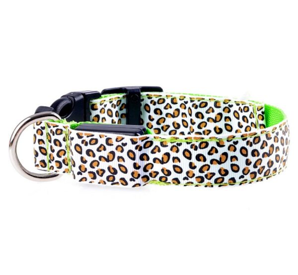 Max Dog Pet LED Collar Safety Adjustable Nylon Leopard Collar - Image 4