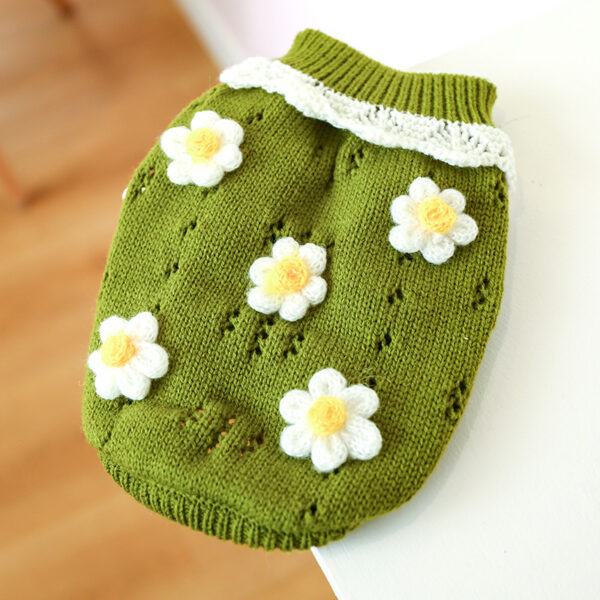 Max Bowknot Dog Clothes Cat Costume Hollow Knit Sweater - Image 3