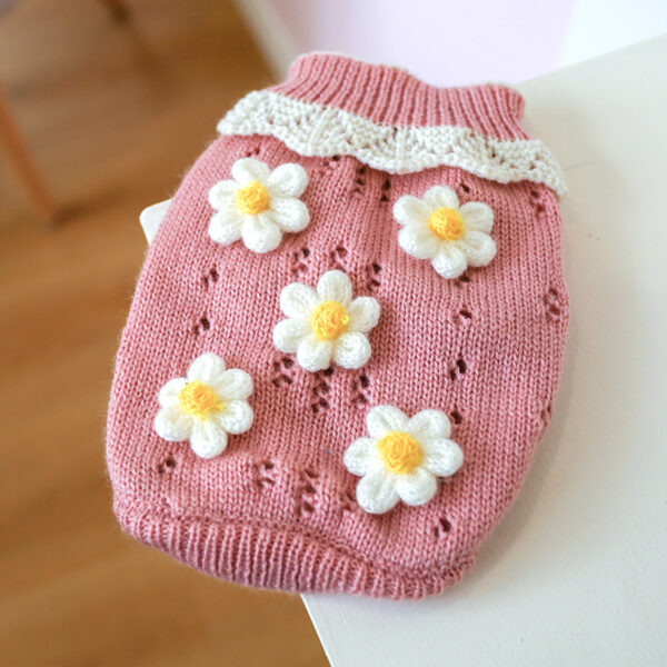 Max Bowknot Dog Clothes Cat Costume Hollow Knit Sweater - Image 7