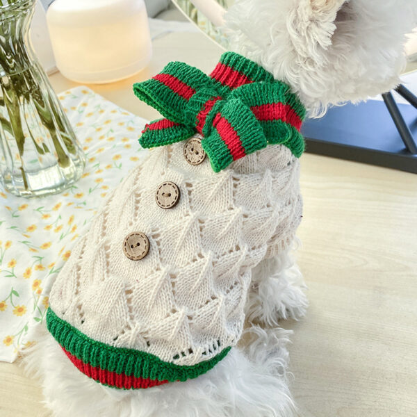 Max Bowknot Dog Clothes Cat Costume Hollow Knit Sweater - Image 5