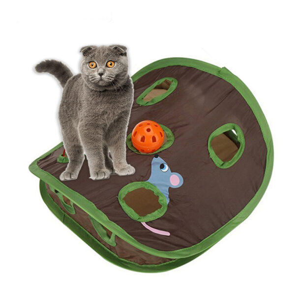 Bella Cute Pet Cat Interactive Hide Seek Game 9 Holes Tunnel Mouse - Image 4