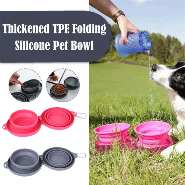 Max Dog Pet Rubber Foldable Double Feeding Bowl - Image 5
