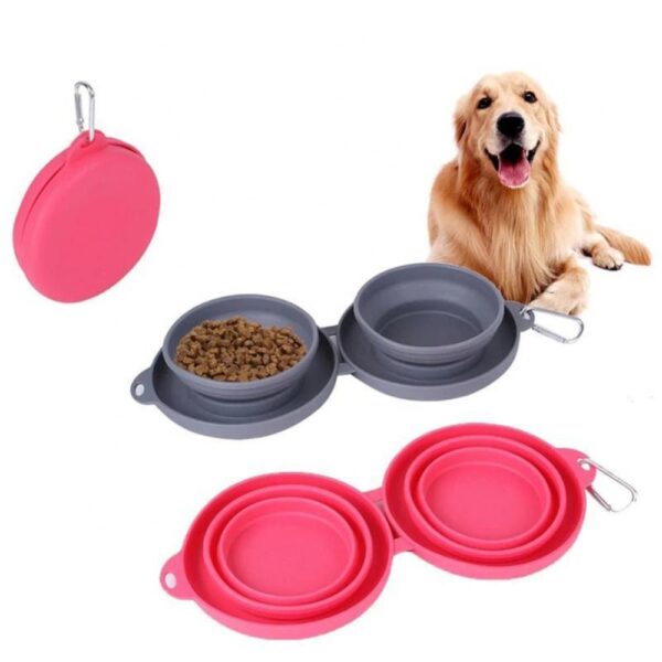 Max Dog Pet Rubber Foldable Double Feeding Bowl - Image 10