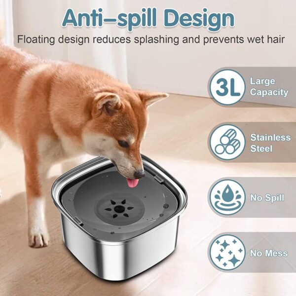 Max Dog Pet Stainless Steel Water Bowl Floating - Image 6