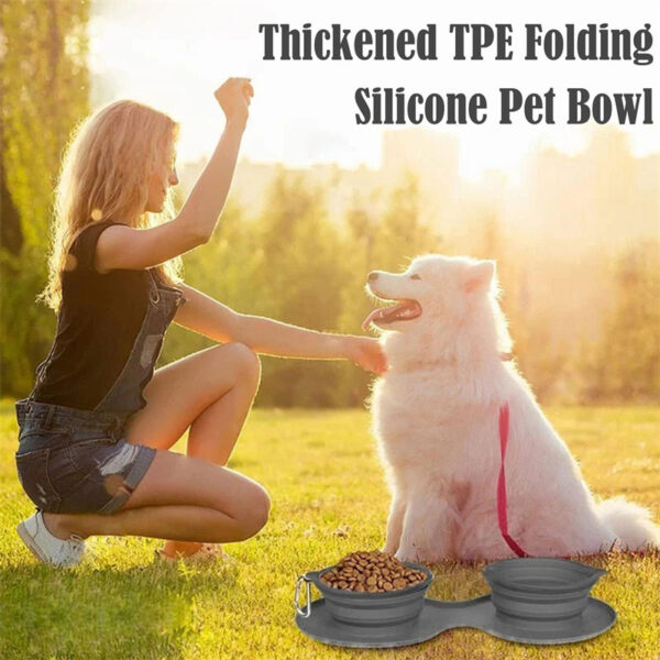 Max Dog Pet Rubber Foldable Double Feeding Bowl - Image 8