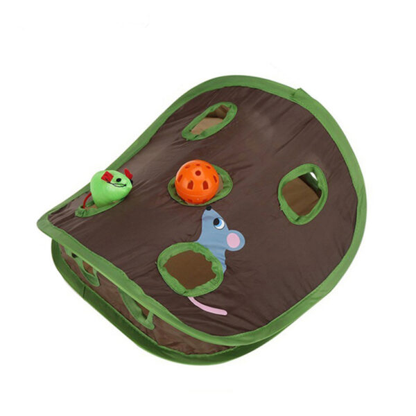 Bella Cute Pet Cat Interactive Hide Seek Game 9 Holes Tunnel Mouse - Image 5