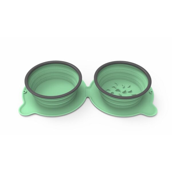 Max Dog Pet Portable Silicone Double Food Bowls Foldable - Image 8