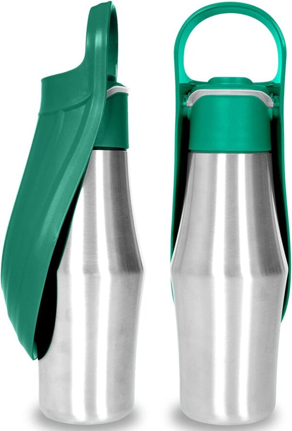 Max Dog Pet New Portable Water Bottle Soft Silicone Leaf Design - Image 3