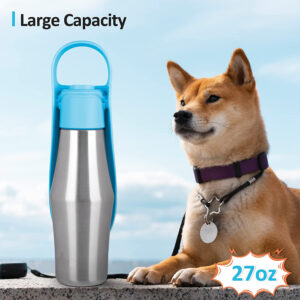 Max Dog Pet New Portable Water Bottle Soft Silicone Leaf Design