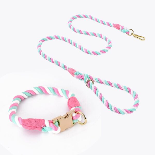 Bella Cat Pet Weaving Gradient Colored Cotton Rope Collar - Image 5