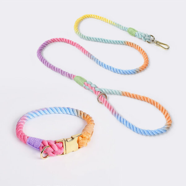 Bella Cat Pet Weaving Gradient Colored Cotton Rope Collar - Image 8