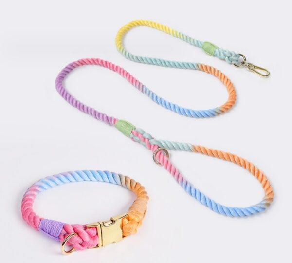 Bella Cat Pet Weaving Gradient Colored Cotton Rope Collar - Image 7